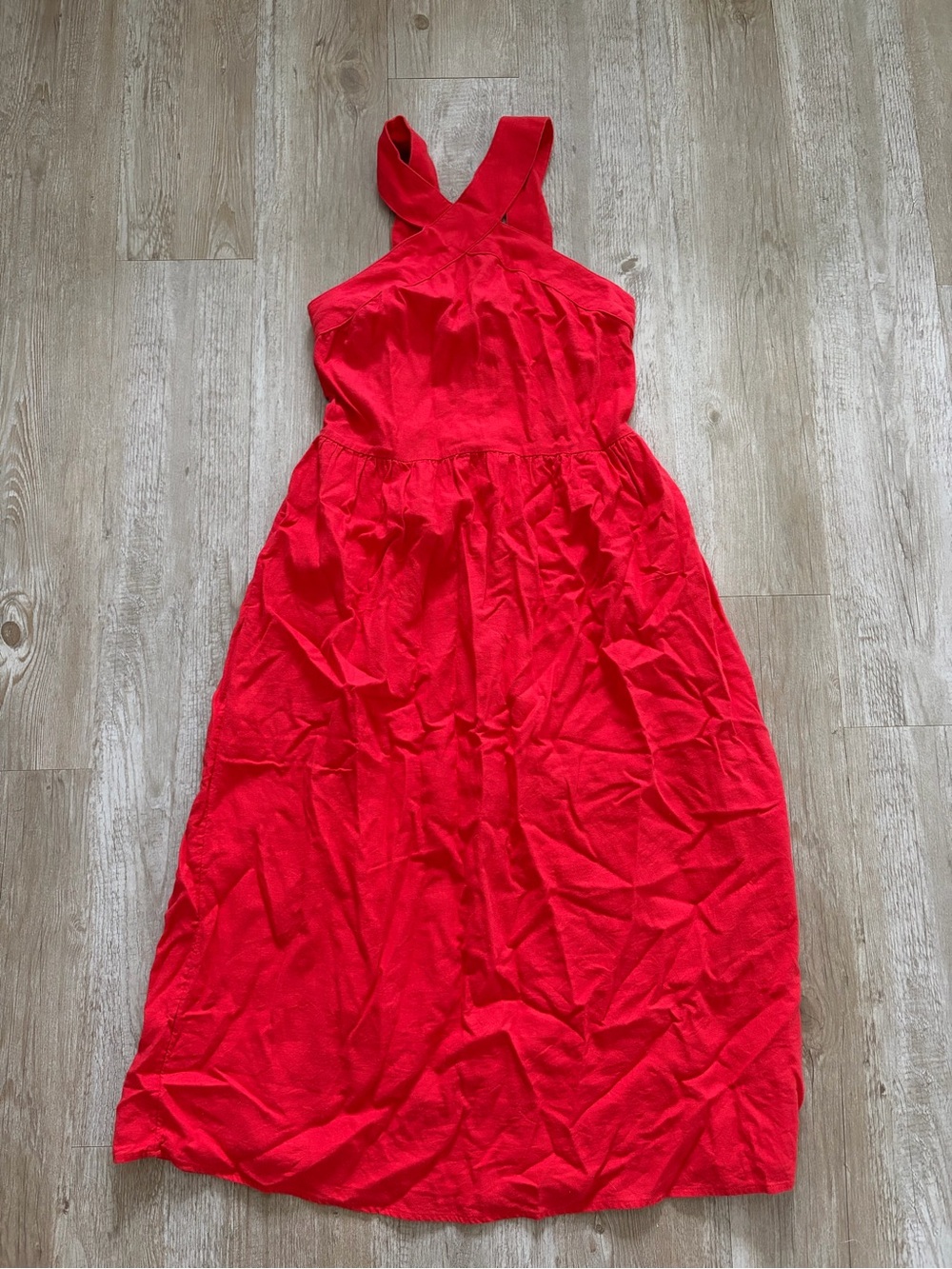 a new day Red Maxi Midi Linen Blend Dress